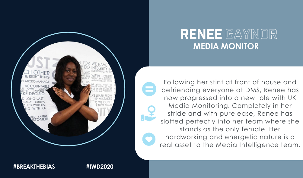 Media Monitor Renee for International Women's Day 2020
