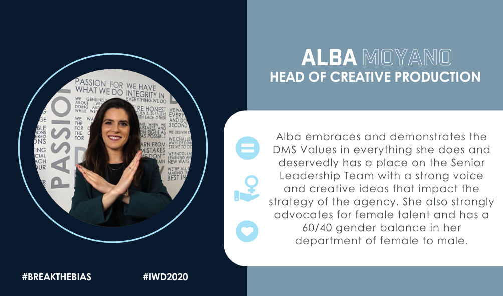 Head of Creative Production Alba for International Women's Day 2020