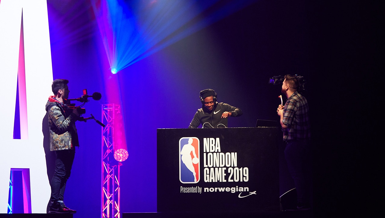 DMS filming content for NBA basketball