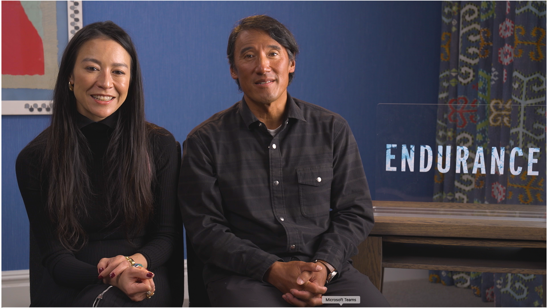 Directors Elizabeth Chai Vasarhelyi and Jimmy Chin at junket for 2024 National Geographic film Endurance